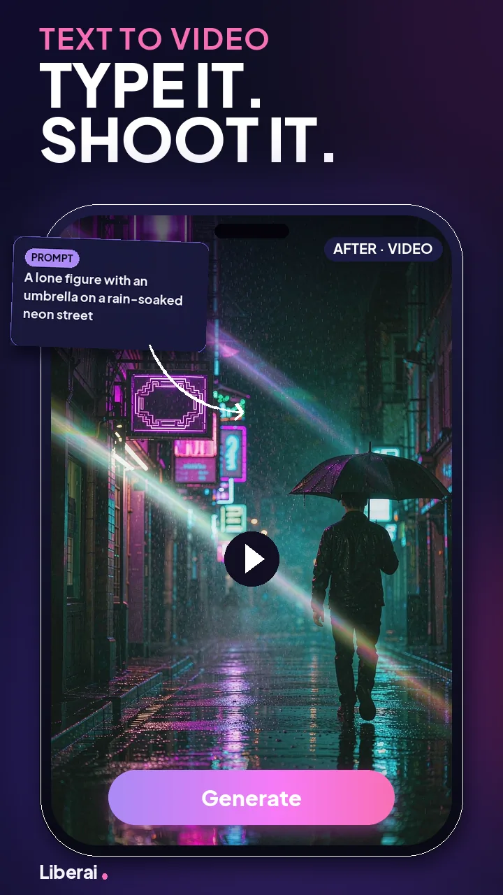 Text to Video screen